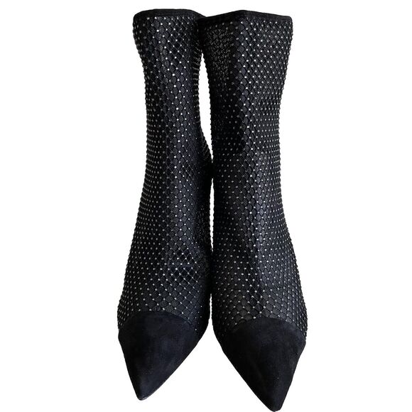 Veronica Beard Lisa Rhinestone Mesh Booties - Picture 3 of 12